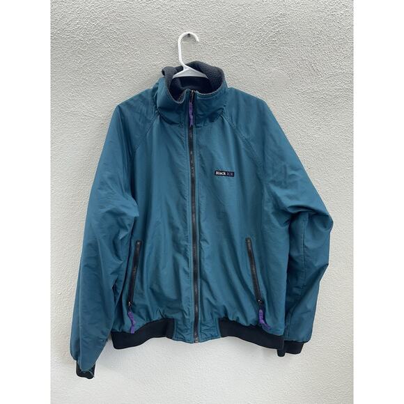 Black Ice Mens Jacket Size XL Zip Up Vintage 90s Ski Jacket Green Fleece Lined - Picture 1 of 16